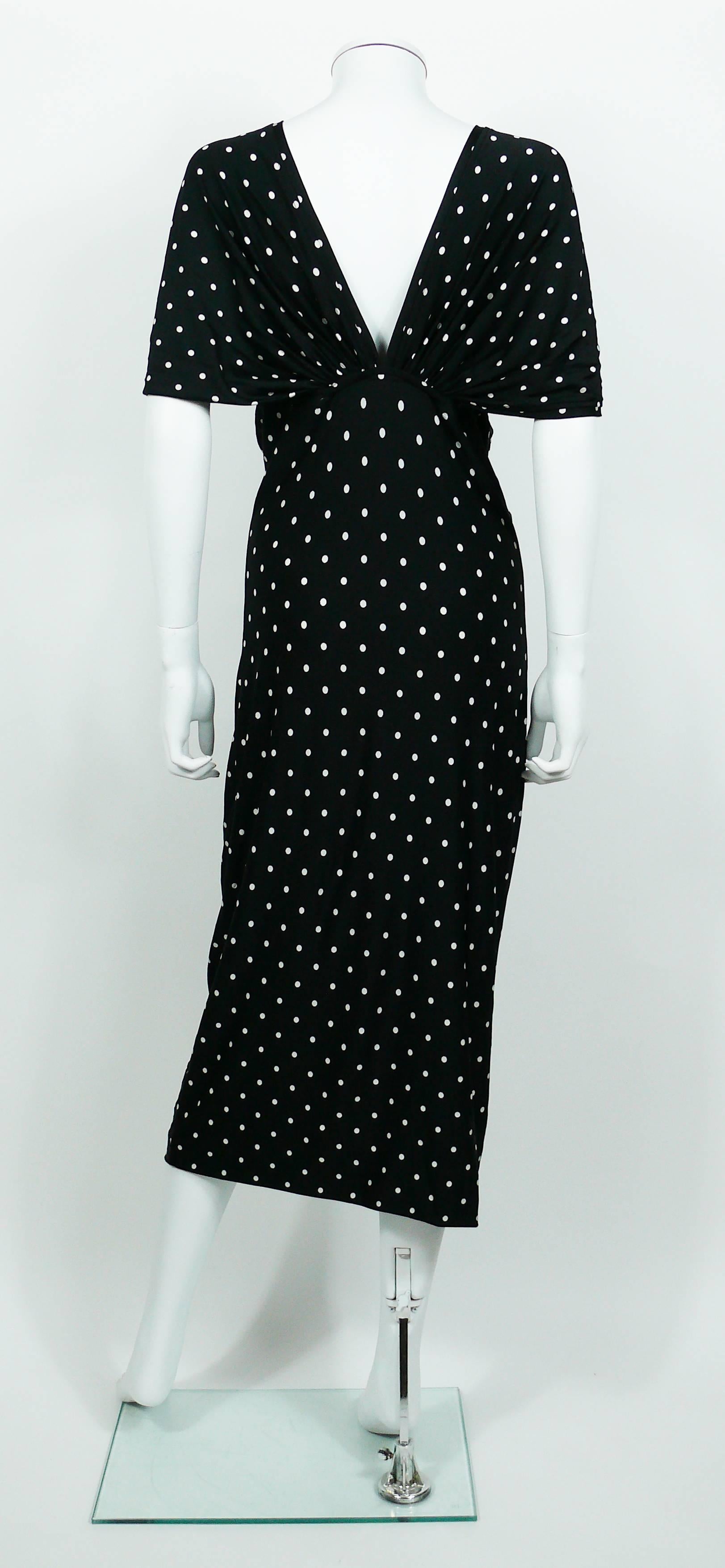 Patrick Kelly Vintage Schwarzweißes gepunktetes Kleid, US Größe 10 im Angebot 4