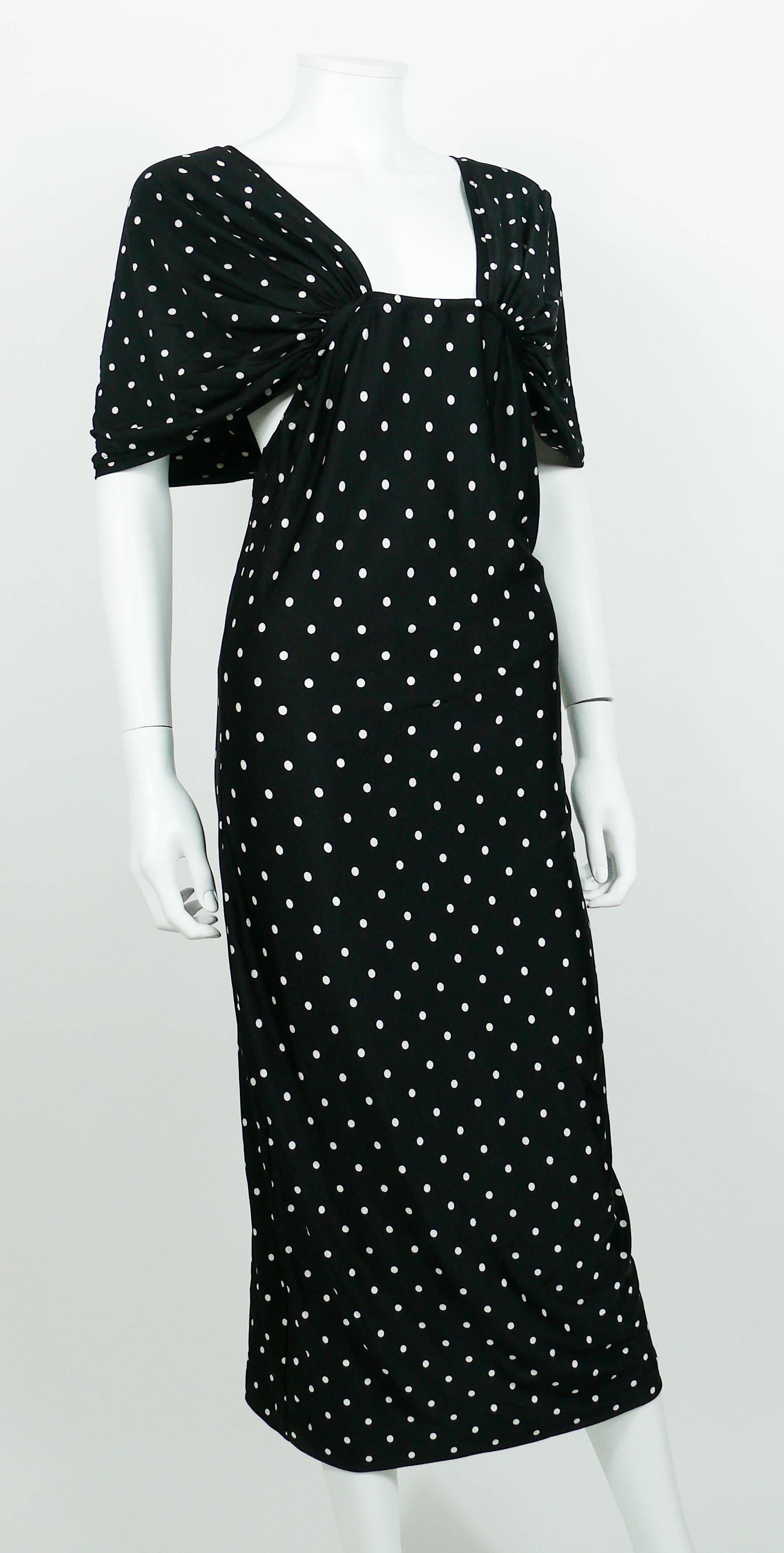Patrick Kelly Vintage Schwarzweißes gepunktetes Kleid, US Größe 10 im Zustand „Hervorragend“ im Angebot in Nice, FR