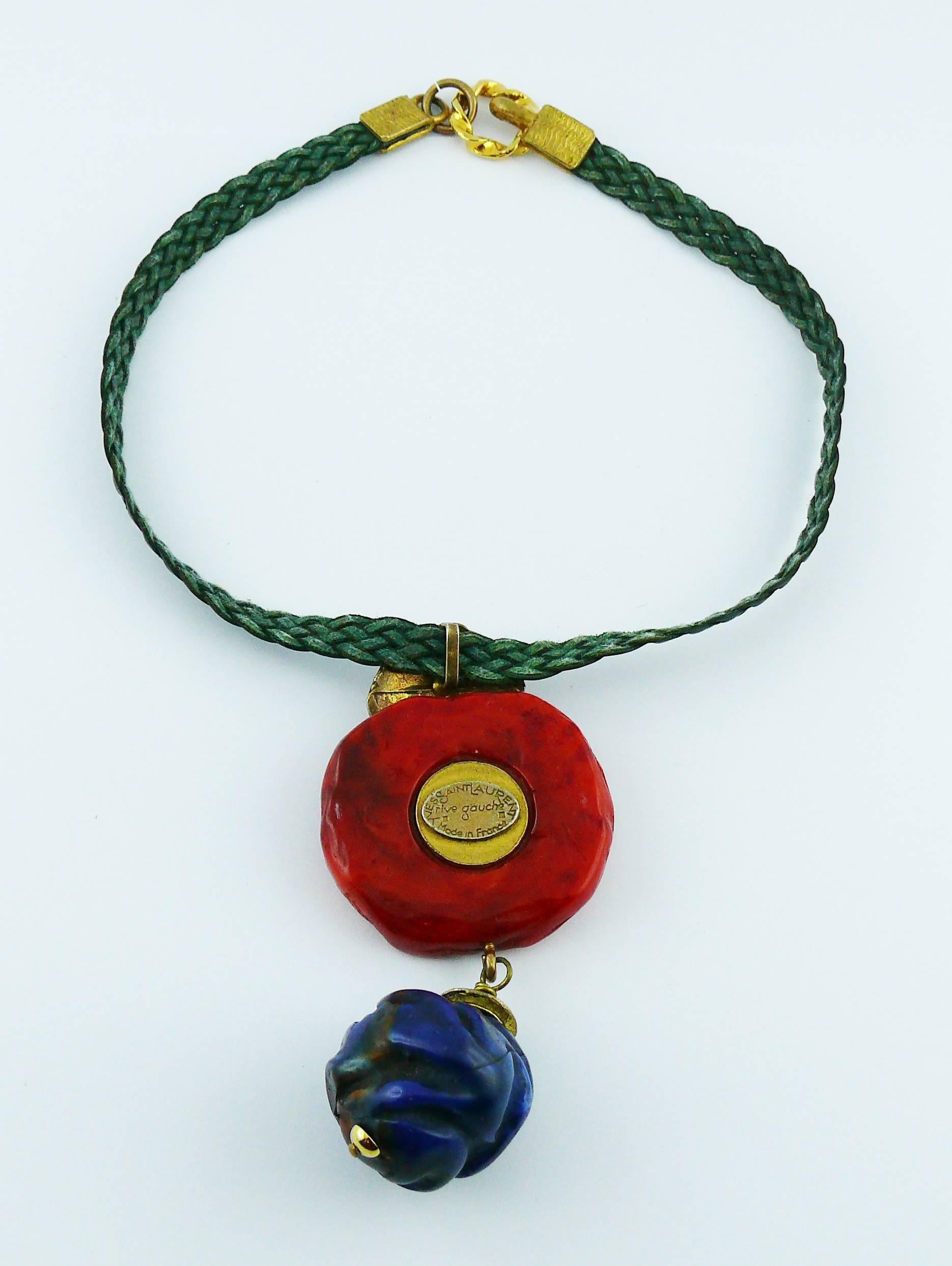 Yves Saint Laurent Rive Gauche YSL Collana d'ispirazione asiatica vintage in vendita 5