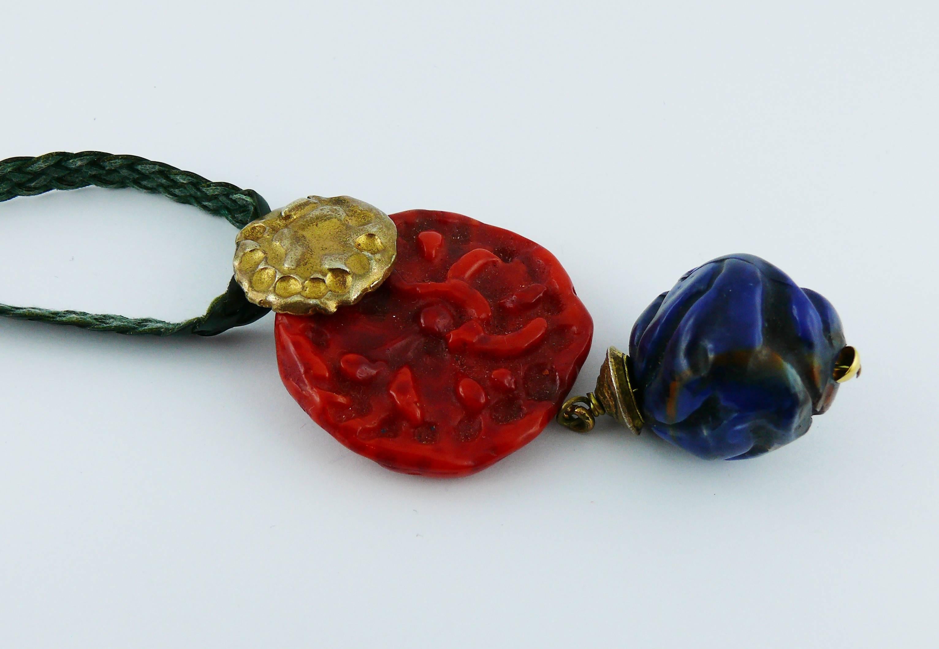Yves Saint Laurent Rive Gauche YSL Collana d'ispirazione asiatica vintage In condizioni buone in vendita a Nice, FR