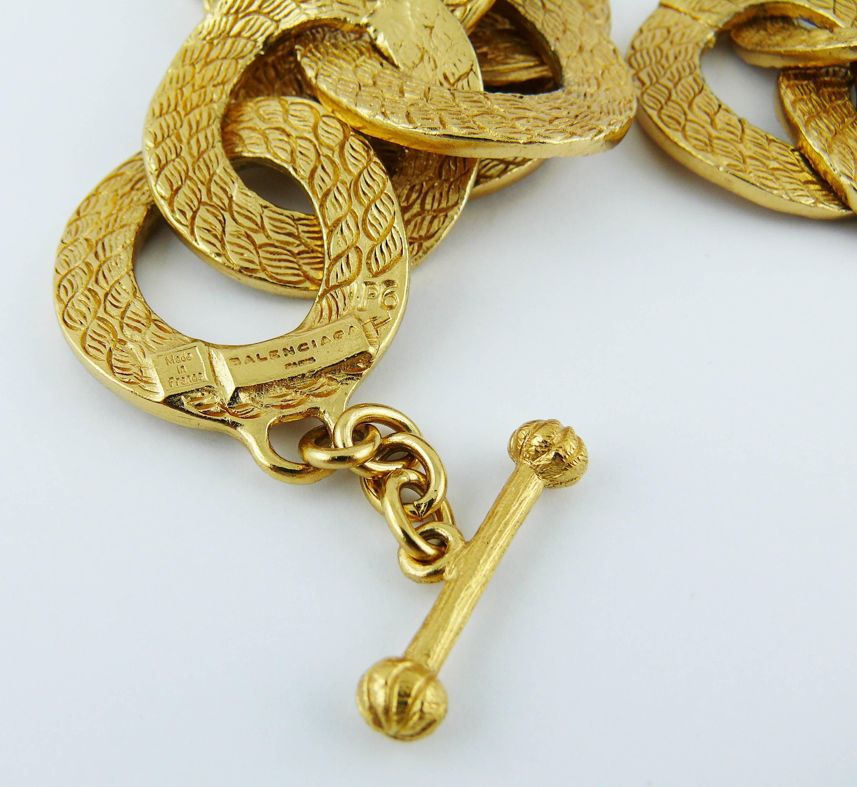 Balenciaga Vintage Gold Toned Link Necklace 2