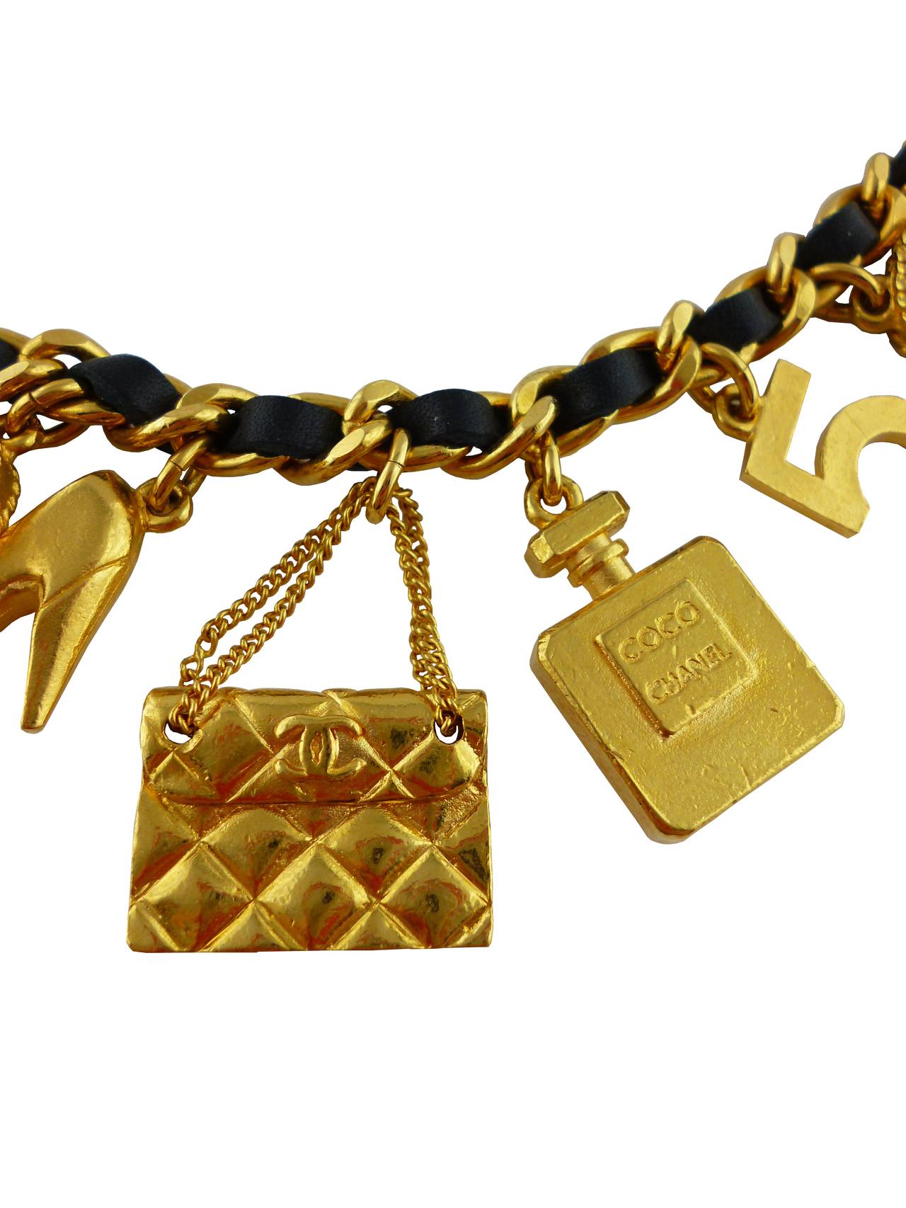 Women's Chanel Vintage Iconic 21 Charm Belt Necklace