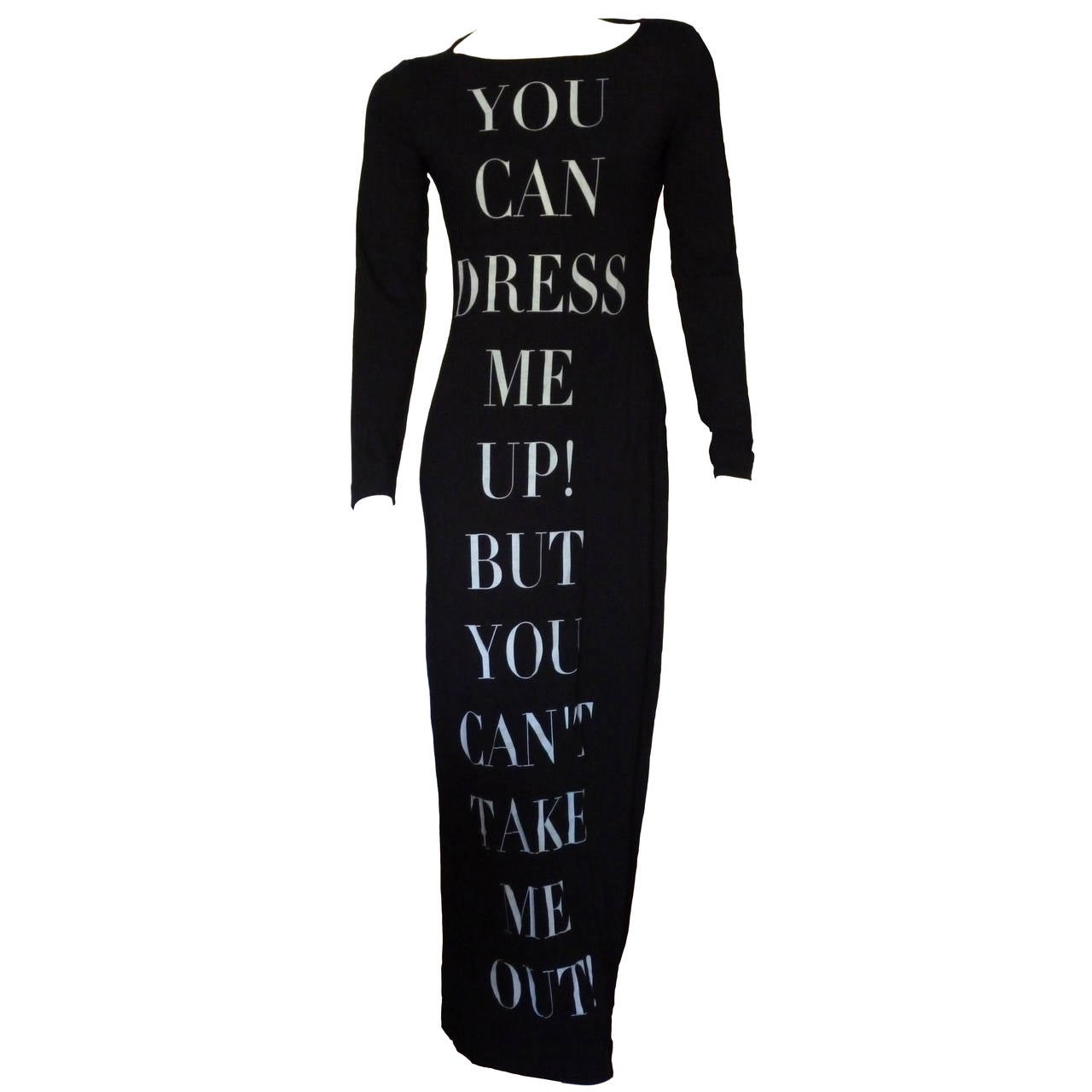 Moschino Vintage Iconic "You Can Dress Me Up..." Bodycon Maxi Dress