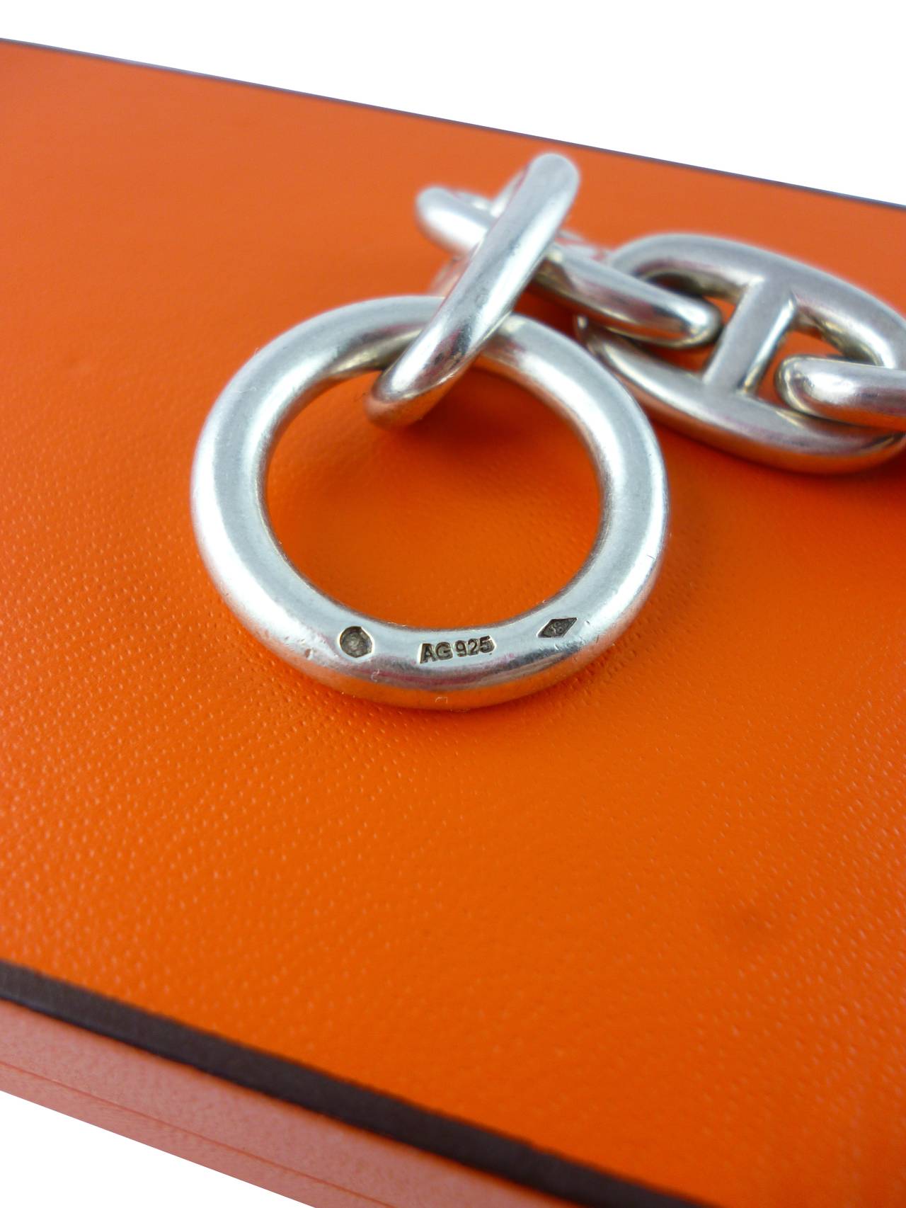 Hermes Iconic Solid Silver Chaine d'Ancre Link Bracelet GM In Excellent Condition In Nice, FR