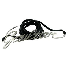 Jean Paul Gaultier Runway Cursive Logo Metal Chrome Belt RTW 2013