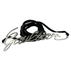 Jean Paul Gaultier Runway Cursive Logo Metal Chrome Belt RTW 2013 7