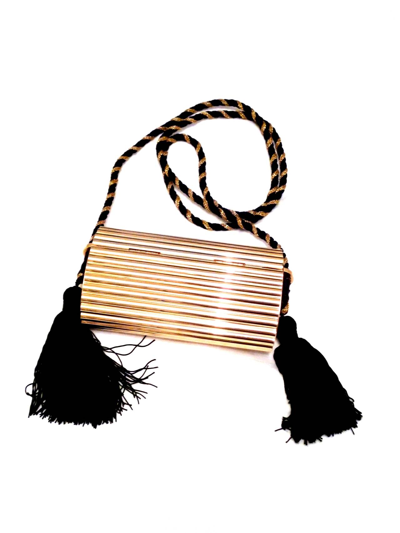 huge shoulder bag - Yves Saint Laurent Vintage Gold Tassel Minaudiere at 1stdibs