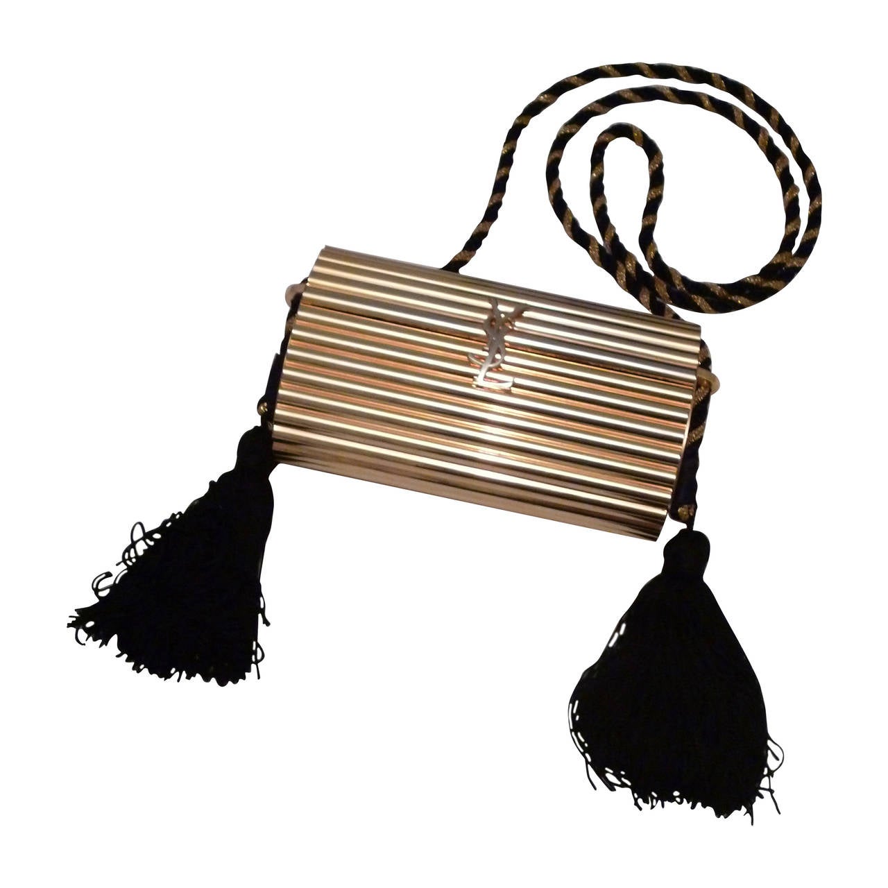 Yves Saint Laurent Vintage Gold Tassel Minaudiere