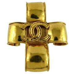 Chanel Vintage Massive Cross Brooch Pendant