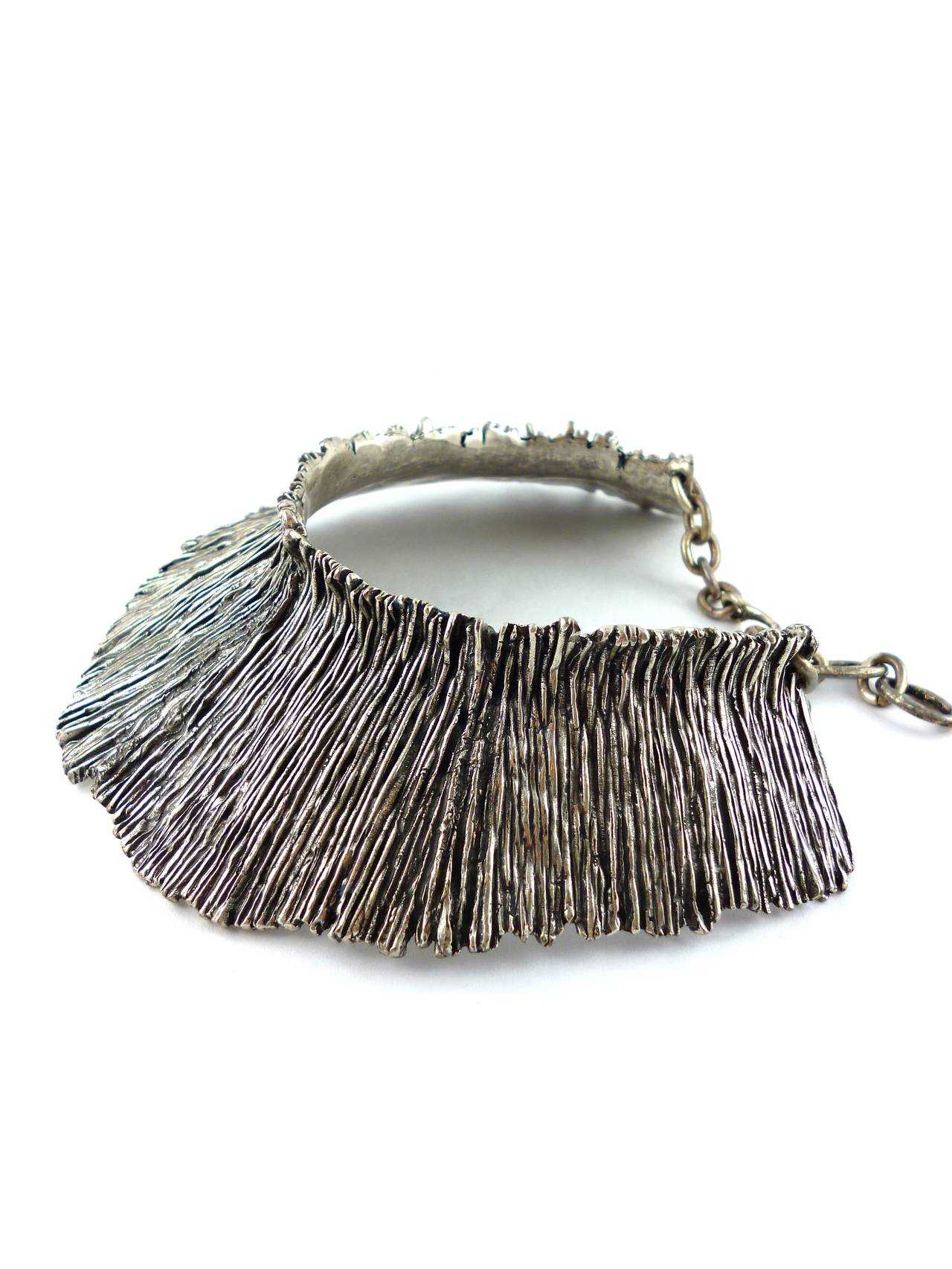 Biche de Bere Paris Stunning Brutalist Asymetrical Metal Collar Necklace In Excellent Condition In Nice, FR
