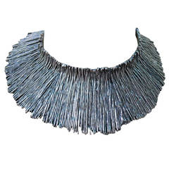 Vintage Biche de Bere Paris Stunning Brutalist Asymetrical Metal Collar Necklace