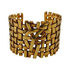 Yves Saint Laurent YSL Vintage Woven Cuff Bracelet 9