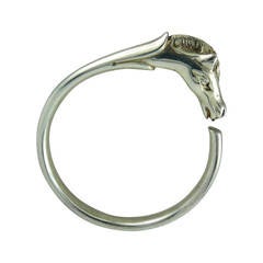 Hermès Paris Vintage Silver Plated Horse Head Bracelet Bangle