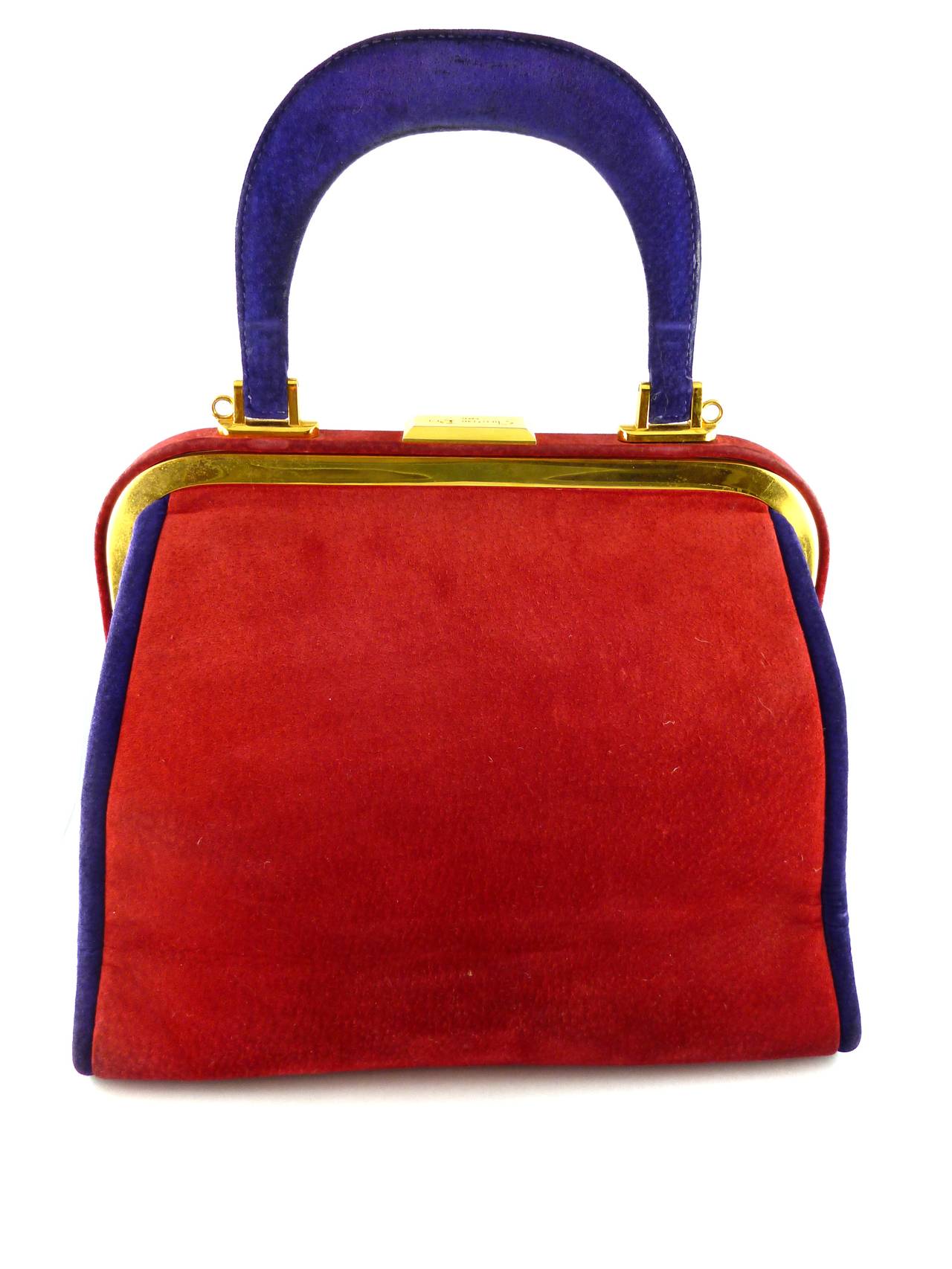 Red Christian Dior Boutique Vintage Multicolored Doctor Style Handbag