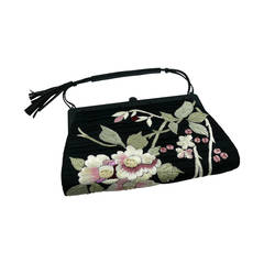 Gucci by Tom Ford Rare Embroidered Japanese Flower Style Silk Handbag 6