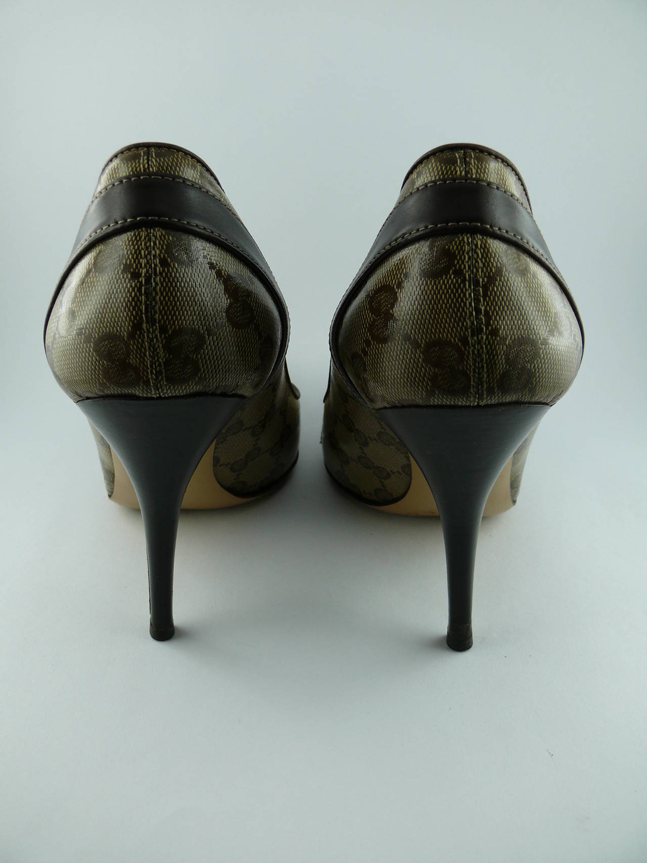 gucci canvas heels