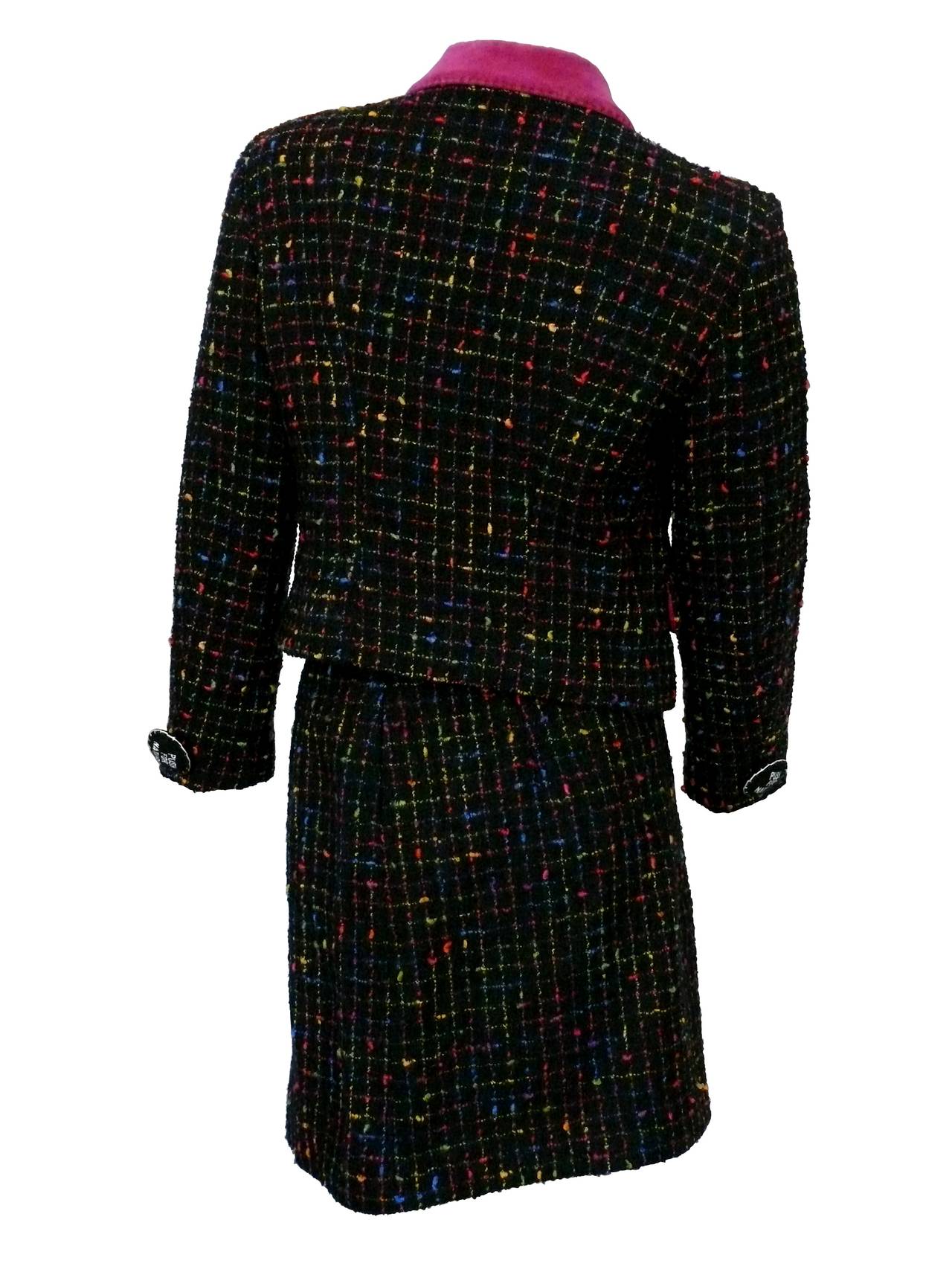 Women's Moschino Vintage Multicolored Tweed Suit 