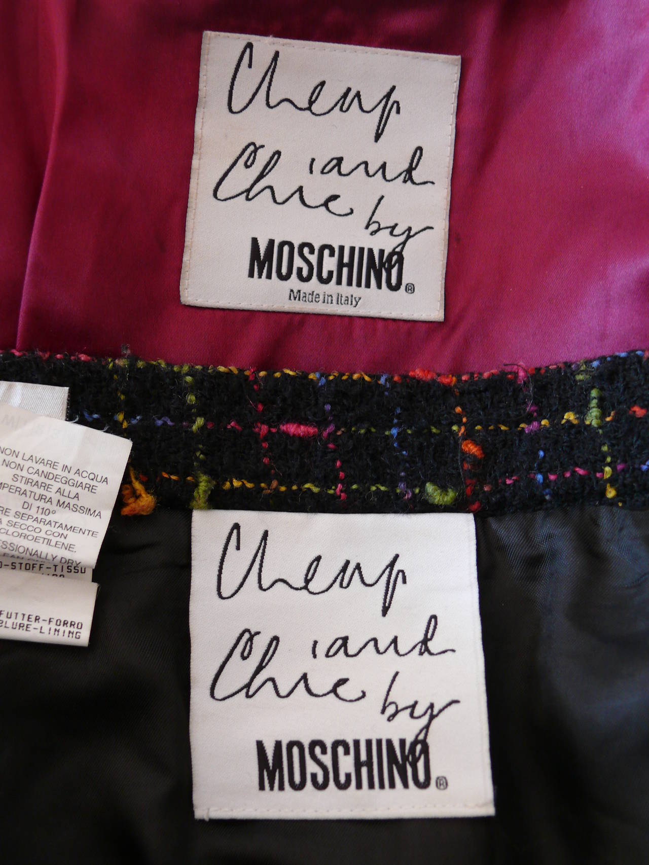 Moschino Vintage Multicolored Tweed Suit 