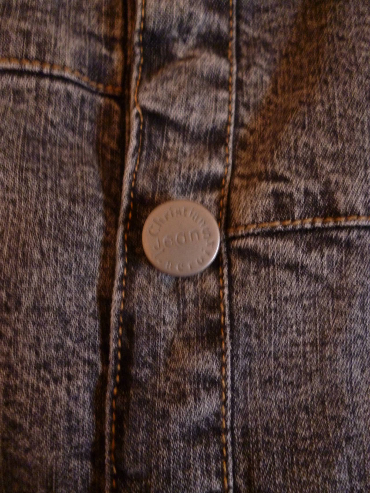 Women's Christian Lacroix Embroidered and Jeweled Heart Denim Jacket