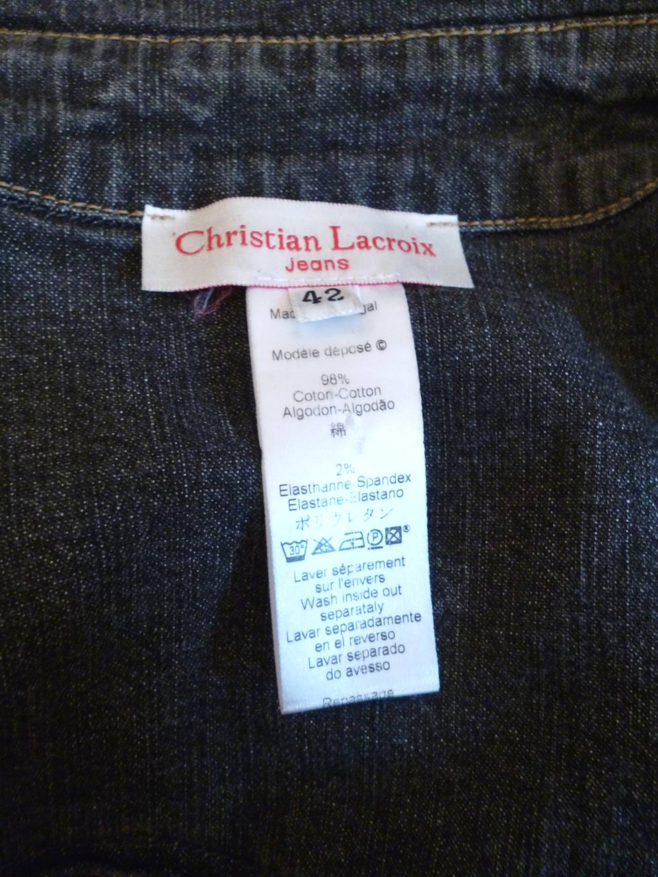 Christian Lacroix Embroidered and Jeweled Heart Denim Jacket 1