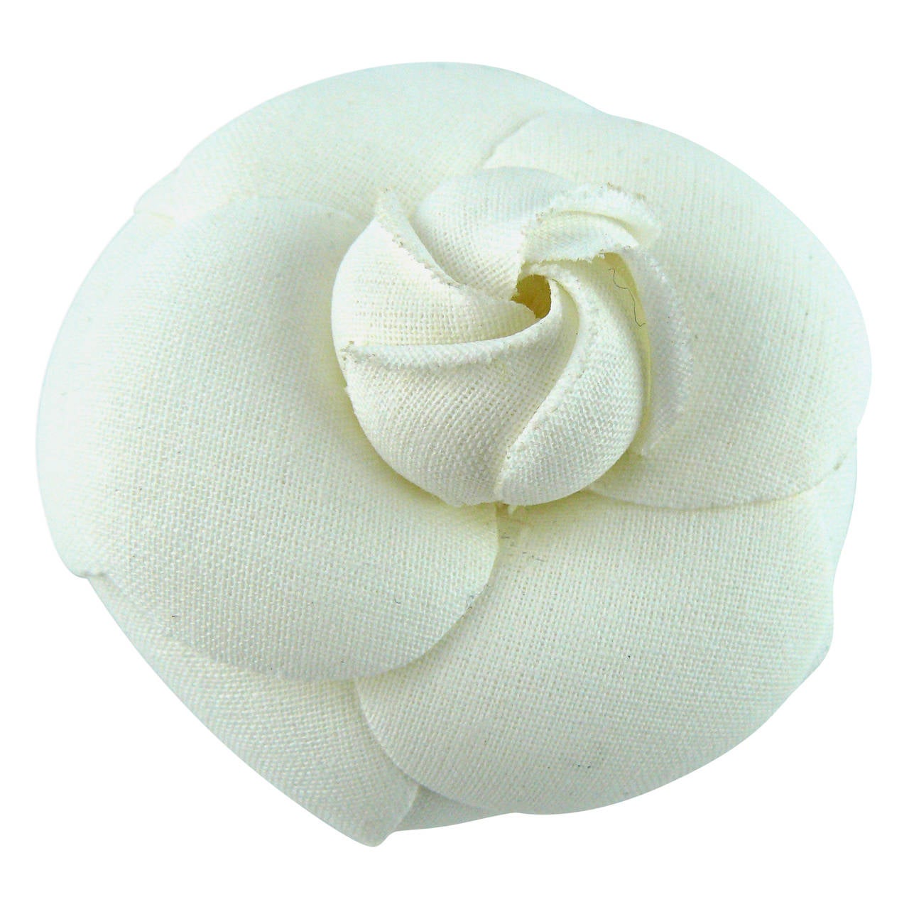 Chanel Classic White Camelia Brooch