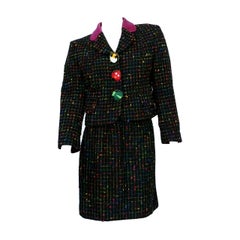 Moschino Vintage Multicolored Tweed Suit "Push For Nature"