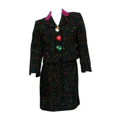 Moschino Vintage Multicolored Tweed Suit "Push For Nature" 7