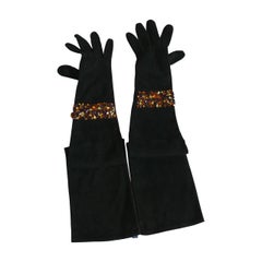 Guantes de ópera de ante enjoyados Isabel Canovas