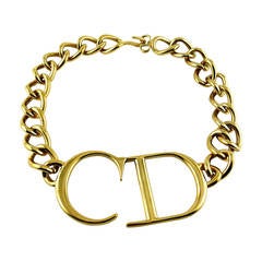 Christian Dior by John Galliano Rare Chunky Monogram Chocker Necklace