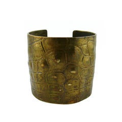 Yves Saint Laurent YSL by Tom Ford Croc-Embossed Cuff Bracelet 7