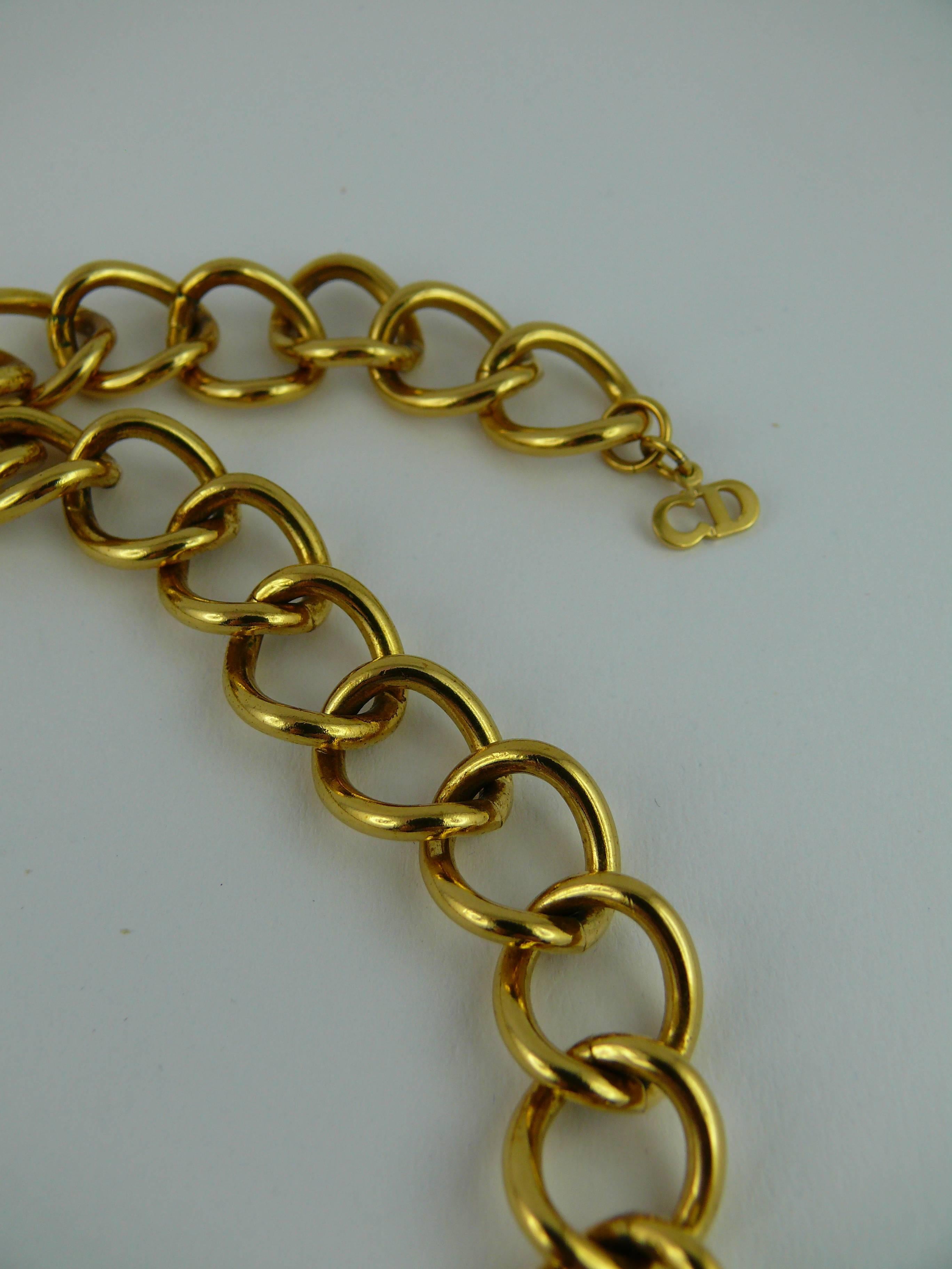Women's Christian Dior Gold CD Monogram Necklace