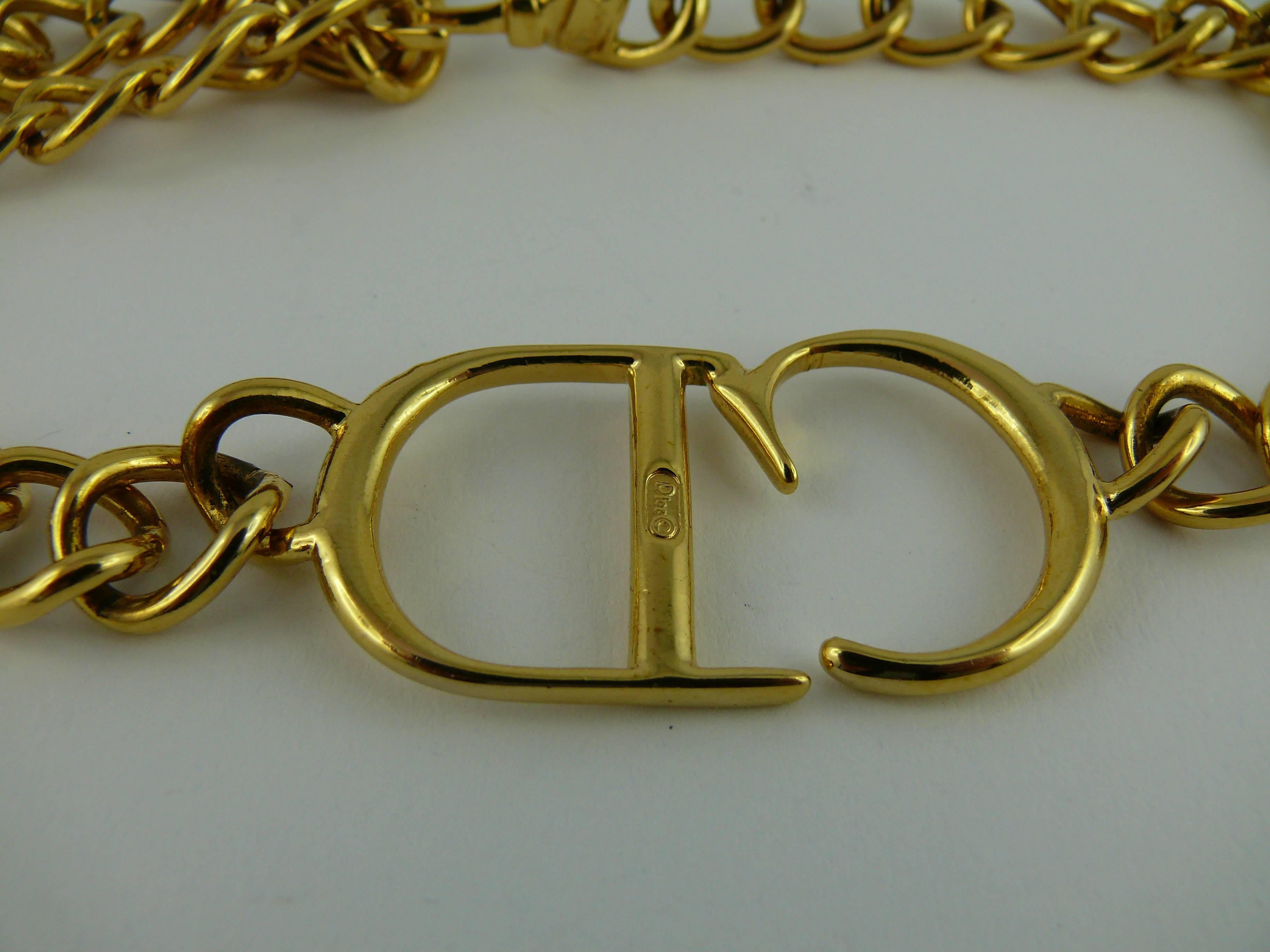 Christian Dior Gold CD Monogram Necklace 1