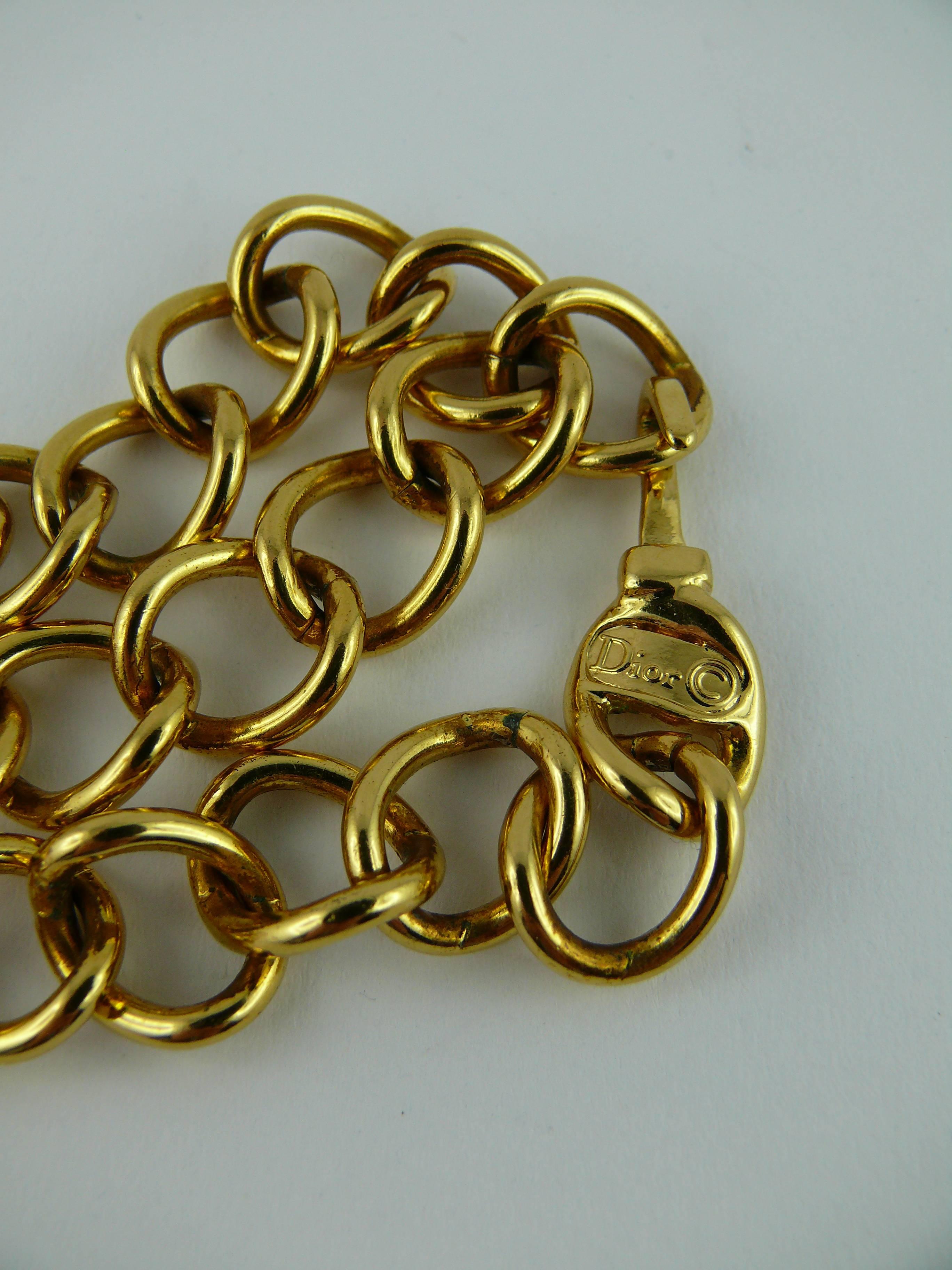 Christian Dior Gold CD Monogram Necklace 2