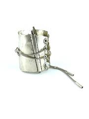Jean Paul Gaultier Raro Brazalete de plata de ley Corsé icónico