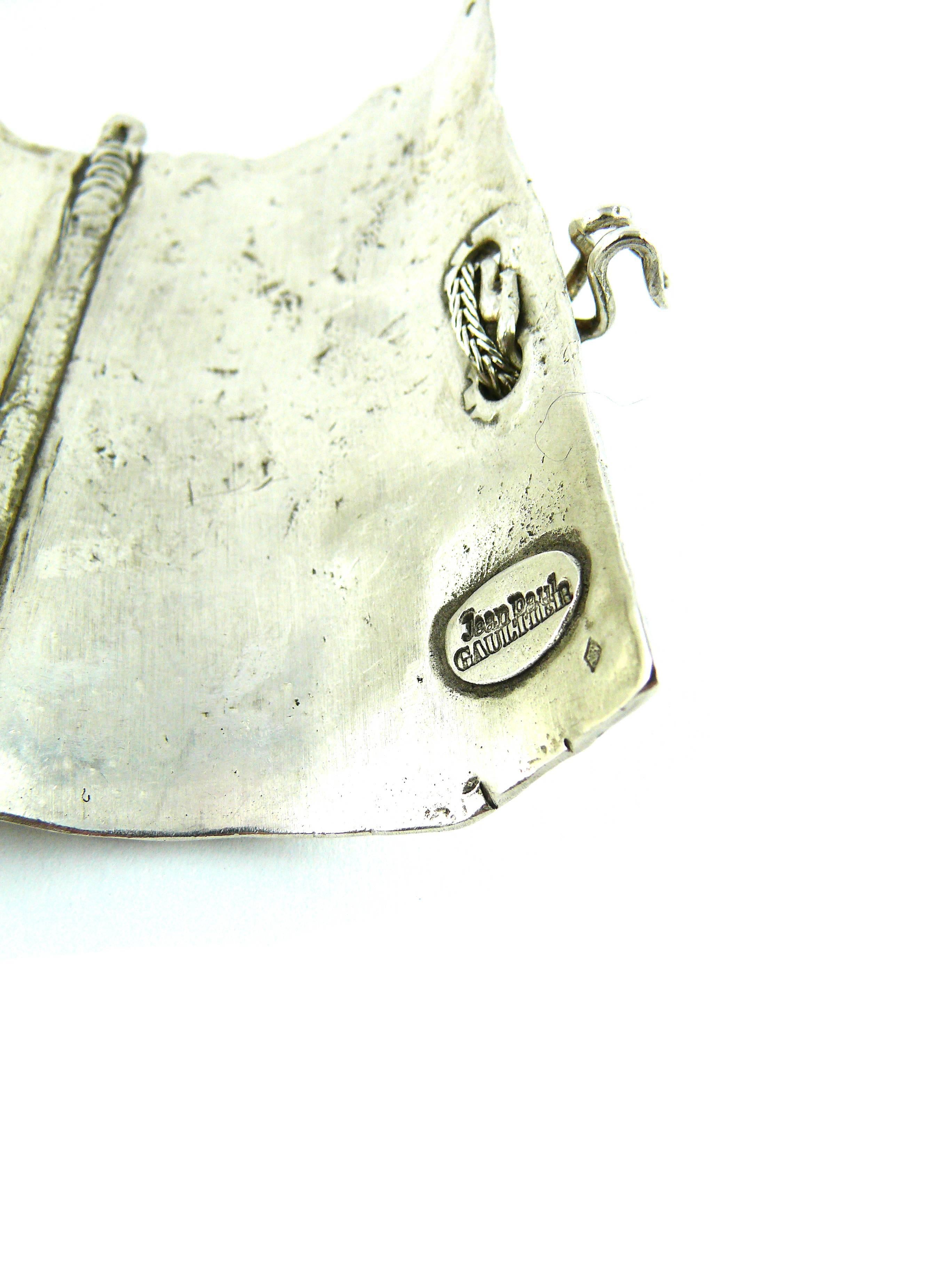 Jean Paul Gaultier Rare Sterling Silver Iconic Corset Cuff Bracelet 1