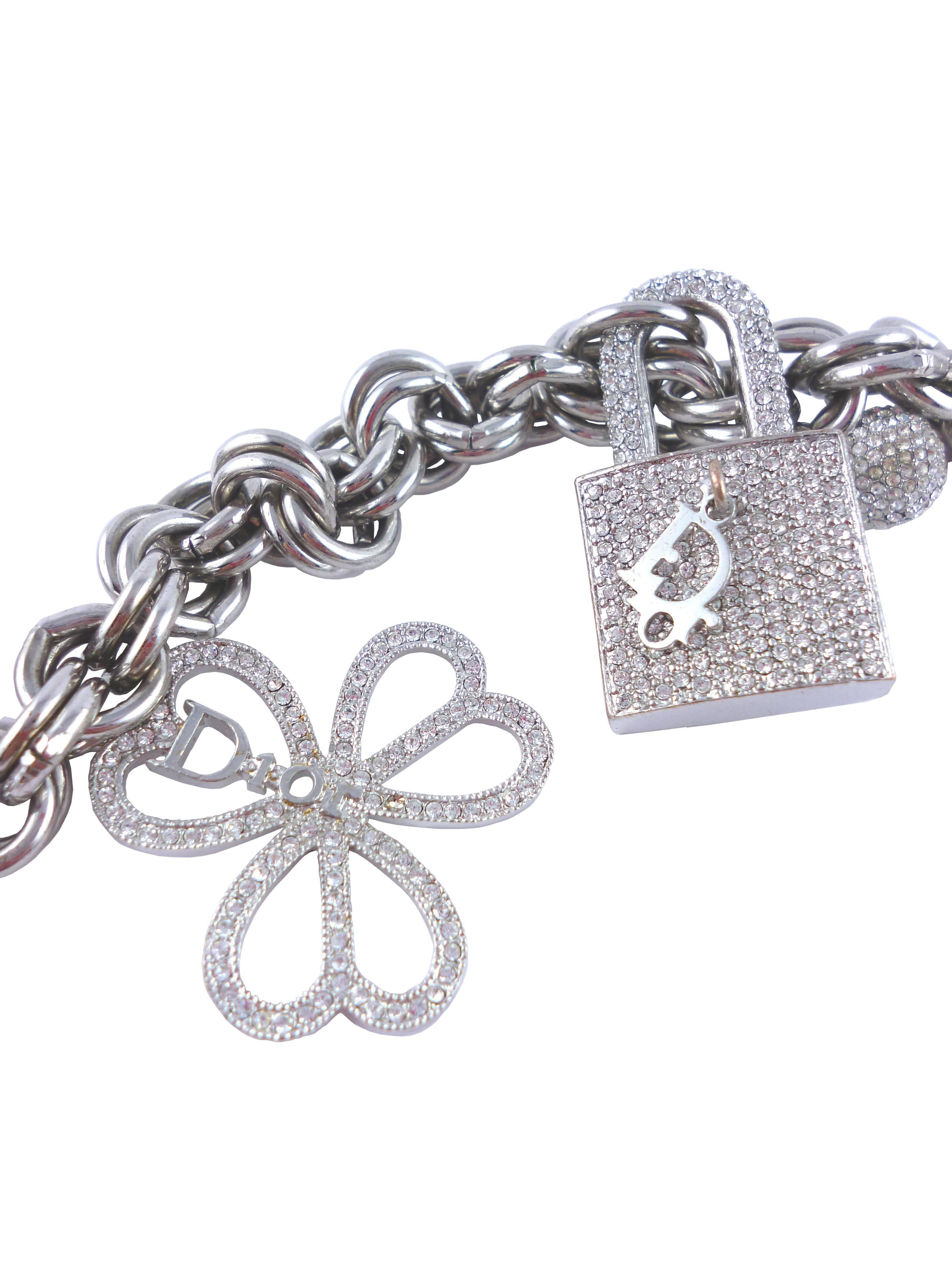 Christian Dior Silver Jewelled Charm Belt  1