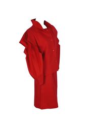 Pierre Cardin Prestige - Superbe tailleur jupe rouge vintage