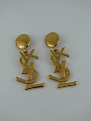 Yves Saint Laurent YSL Vintage Rare Massive Iconic Logo Dangling Ohrringe