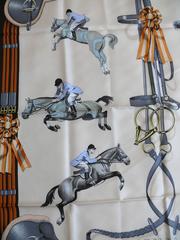 Hermes Silk Carre Scarf "Jumping" by Ledoux