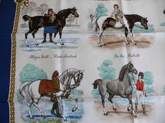Hermes Silk Carre Scarf Horse Print "Les Robes" by Ledoux