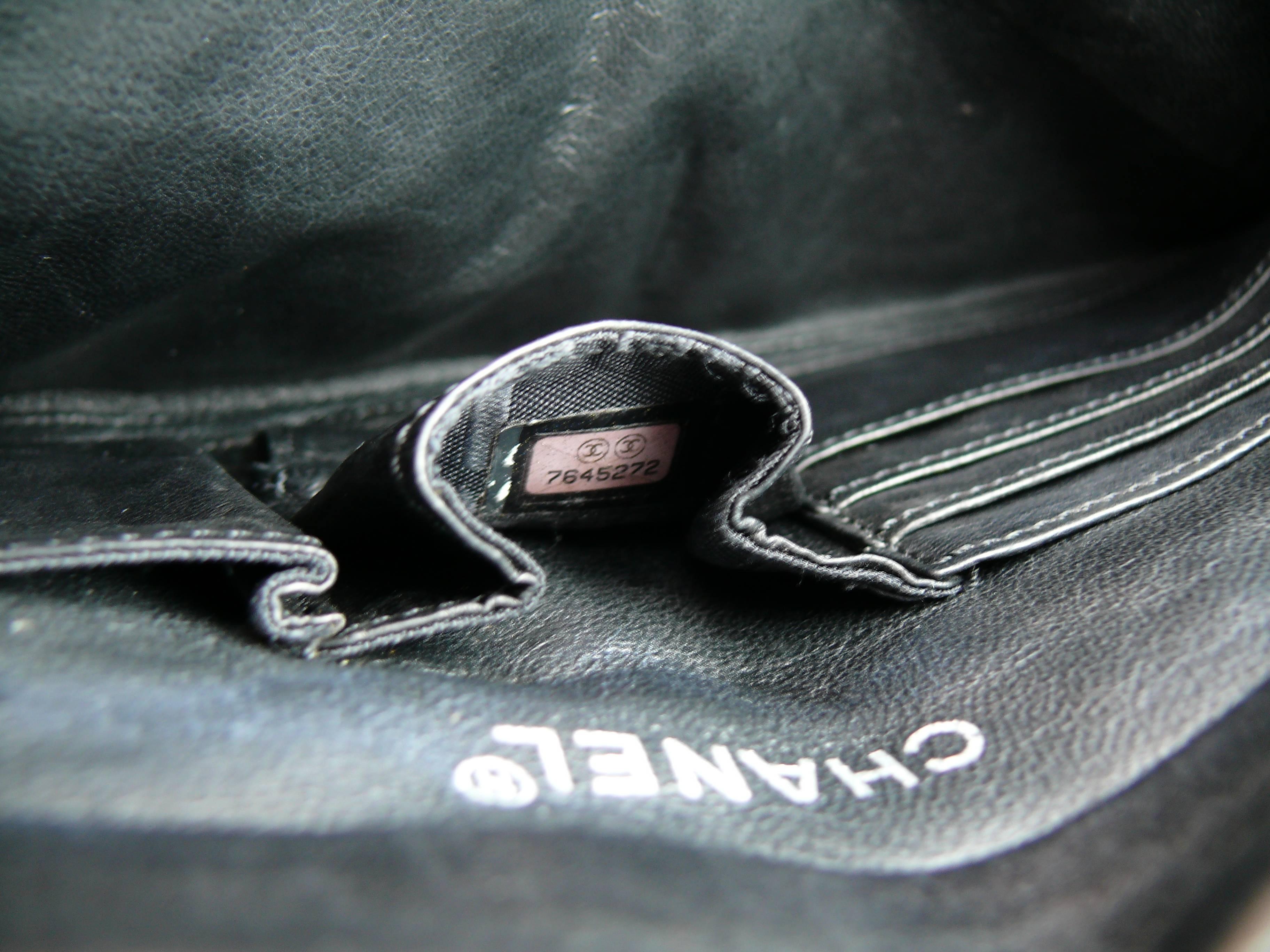 Chanel Rare Schwarz Leder Mademoiselle Postkarte Umschlagtasche 5