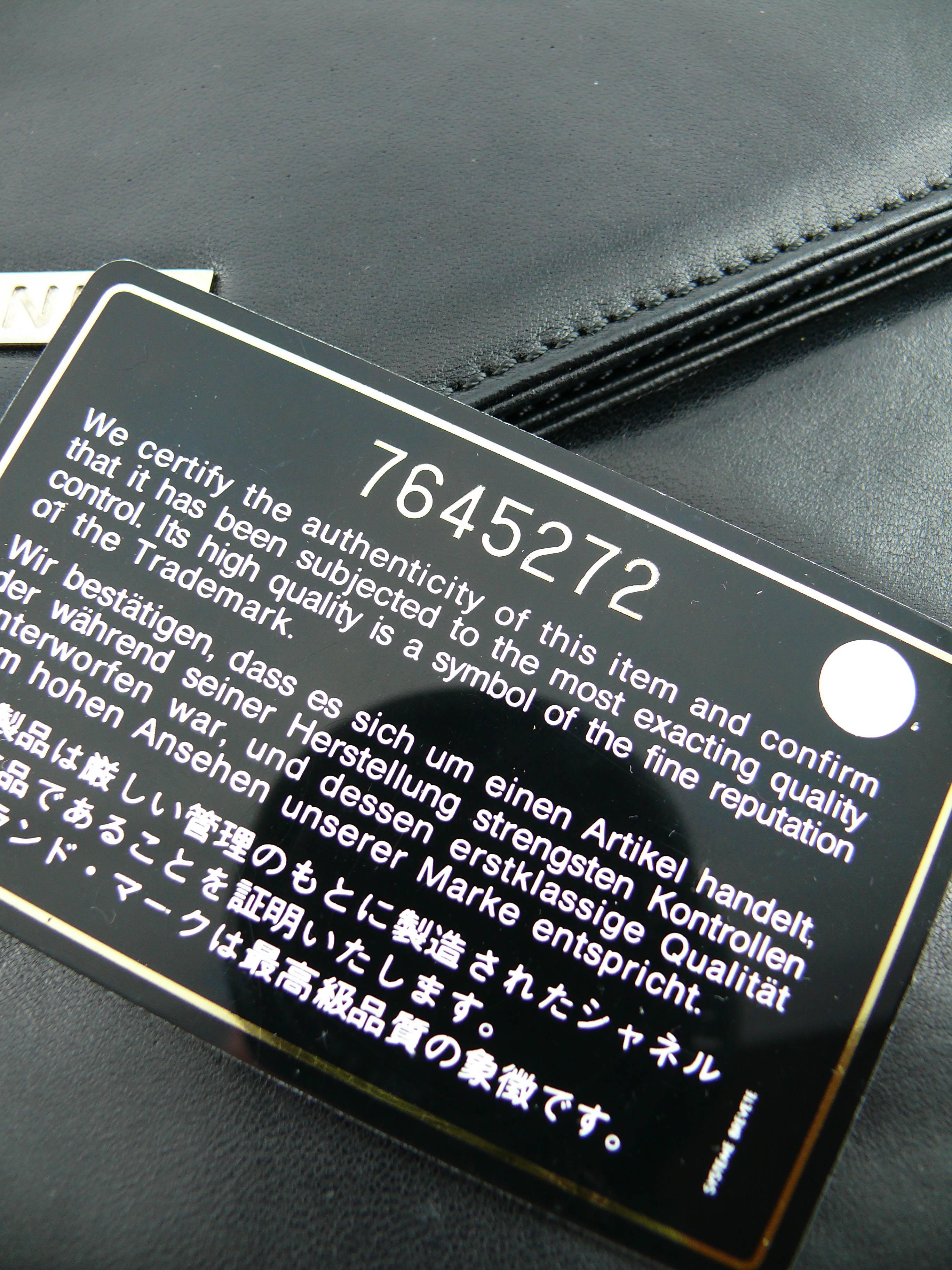 Chanel Rare Black Leather Mademoiselle Postcard Envelope Bag 4