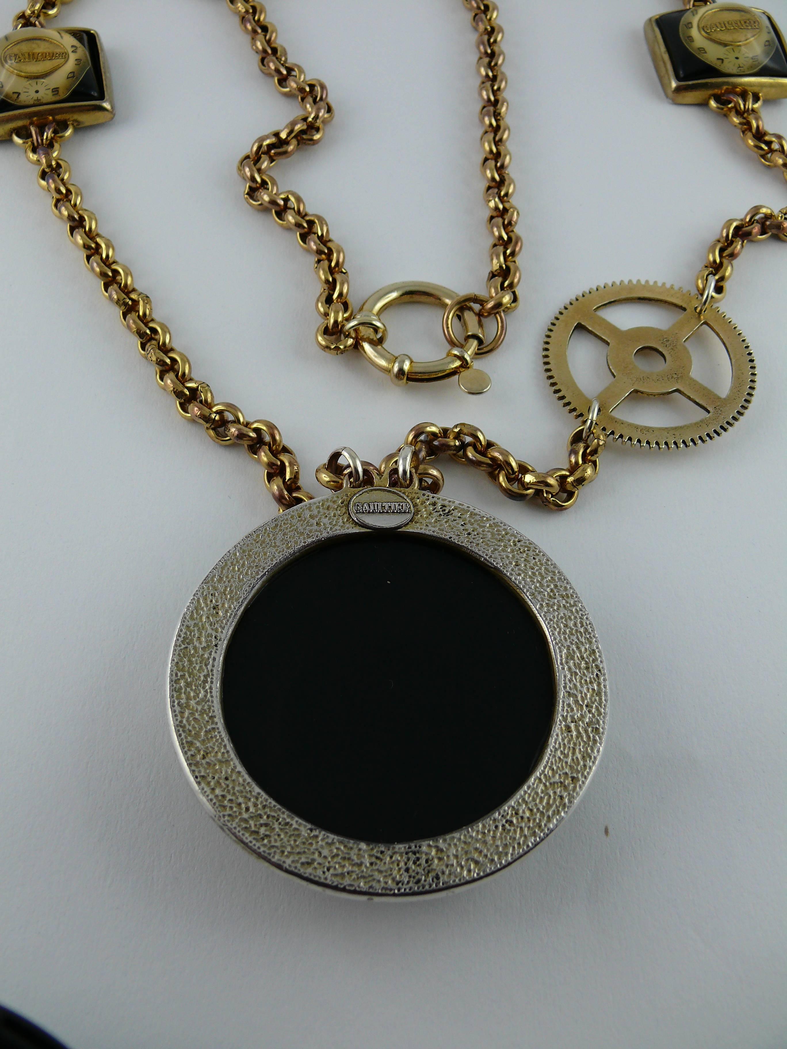 Jean Paul Gaultier Vintage Steampunk Watch Necklace For Sale 1