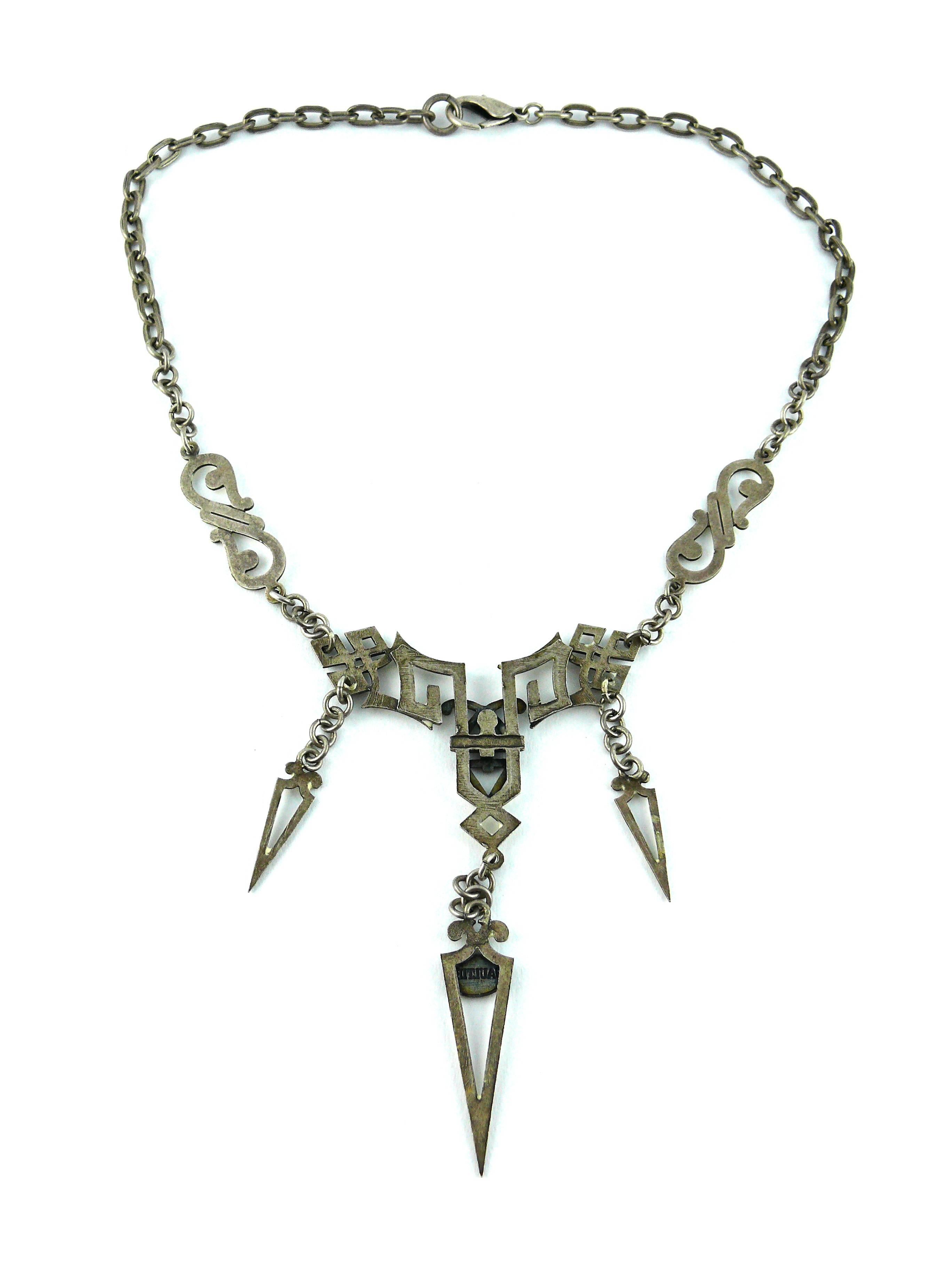Jean Paul Gaultier Vintage Celtic Design Enamel Necklace In Excellent Condition In Nice, FR