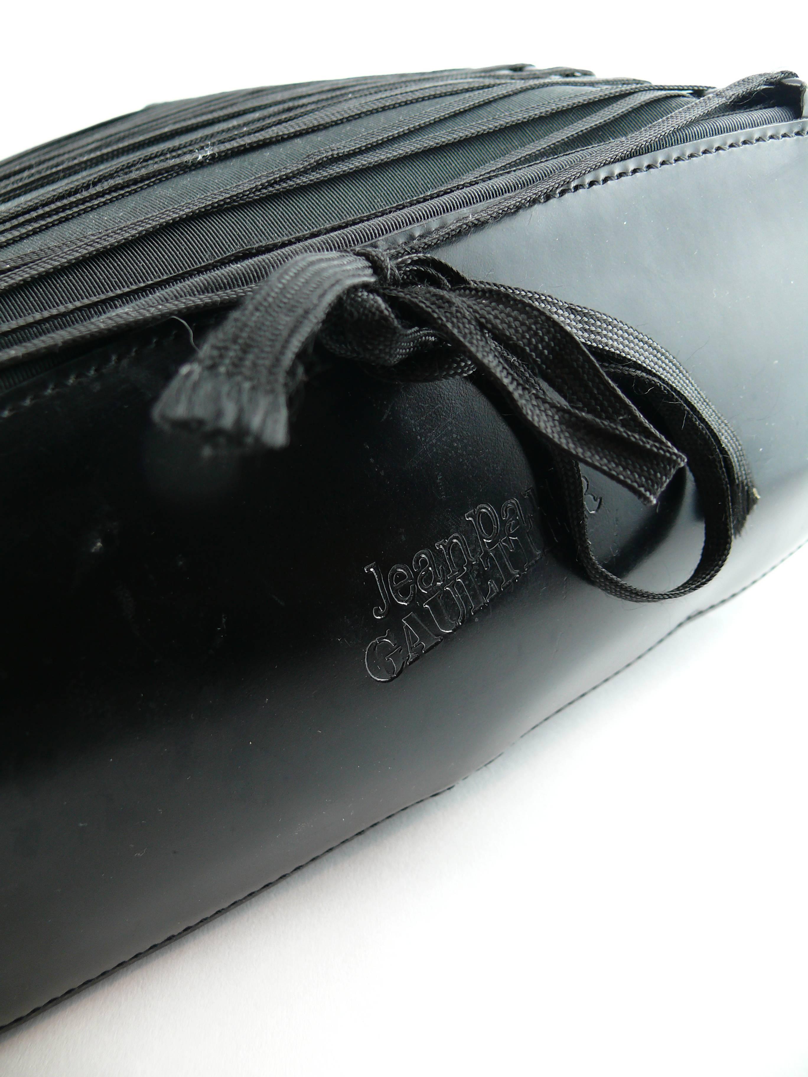 Women's Jean Paul Gaultier Black Patent Iconic Corset Shoulder Bag For Sale