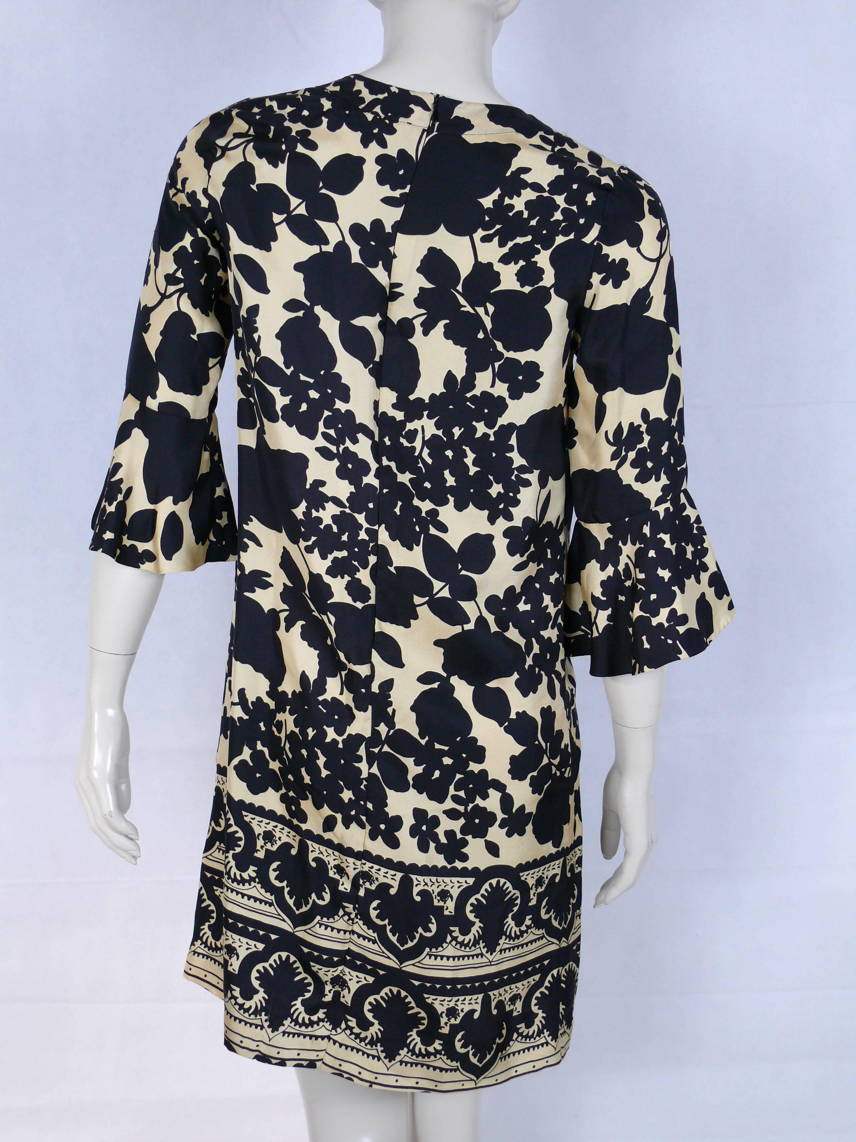 Black Chloe Floral Silk Print Dress