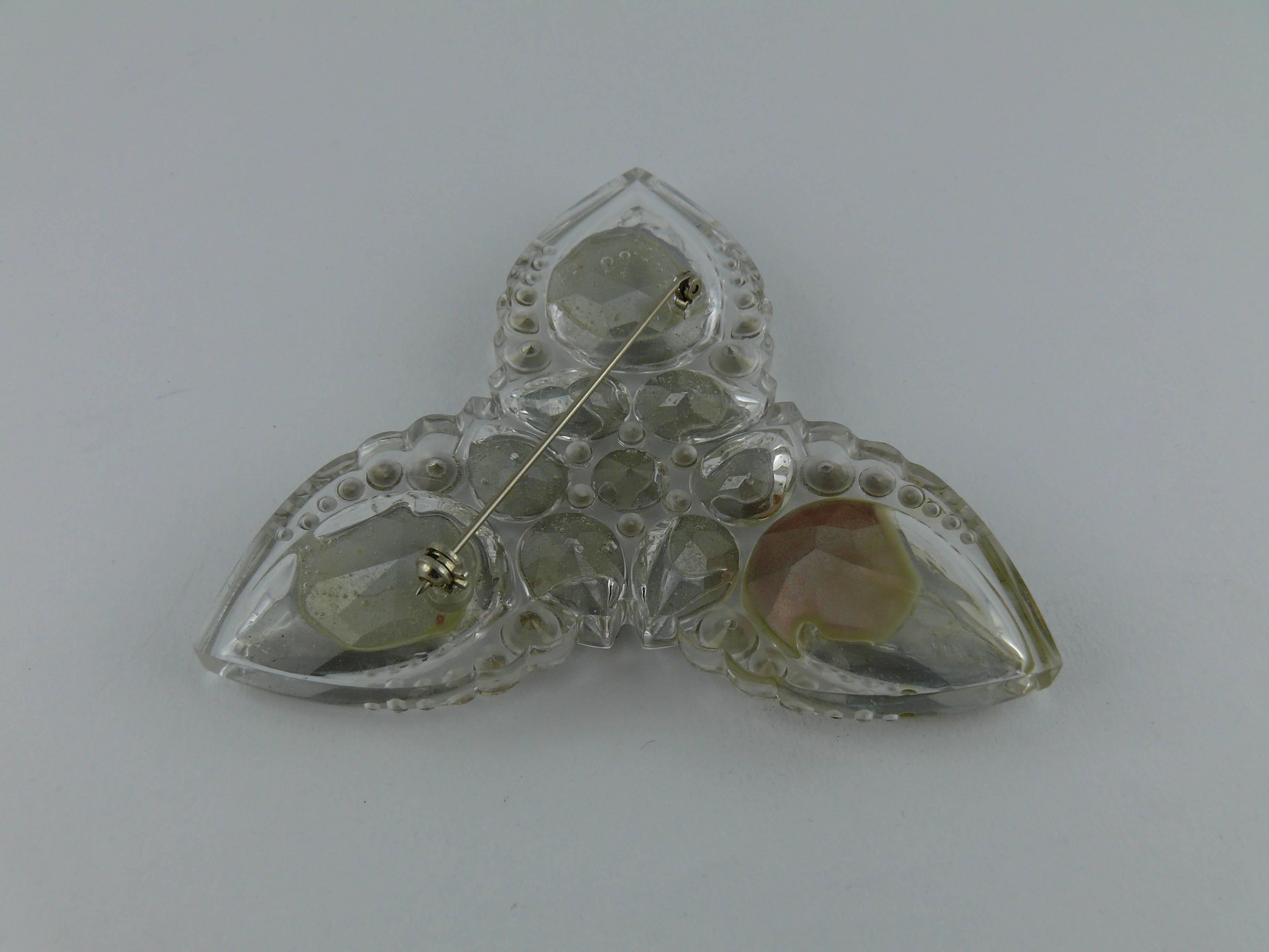 Women's Christian Dior Massive Lucite and Crystal Brooch