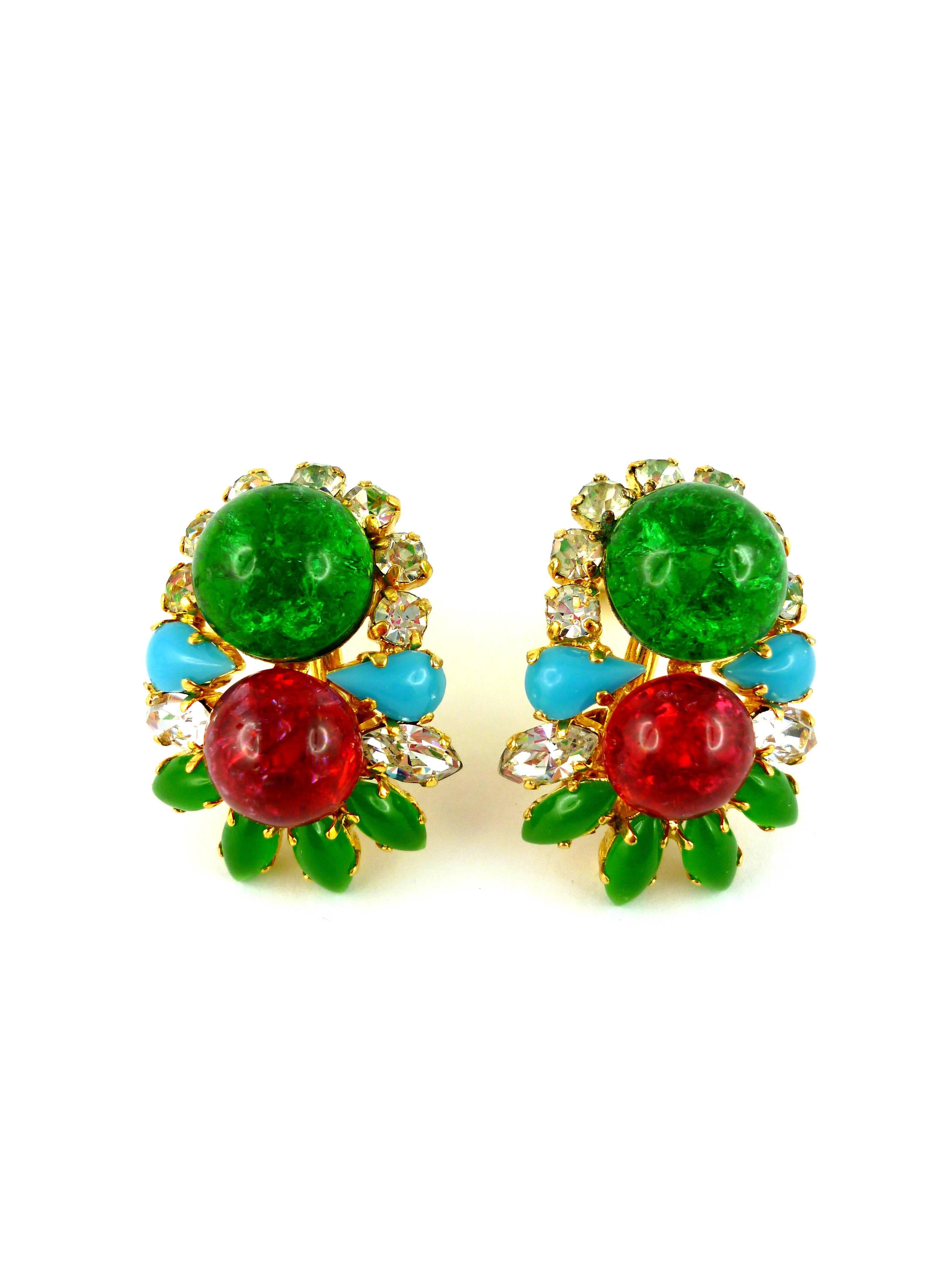 Women's Christian Dior Vintage 1967 Mughal Inspired Clip On Earrings