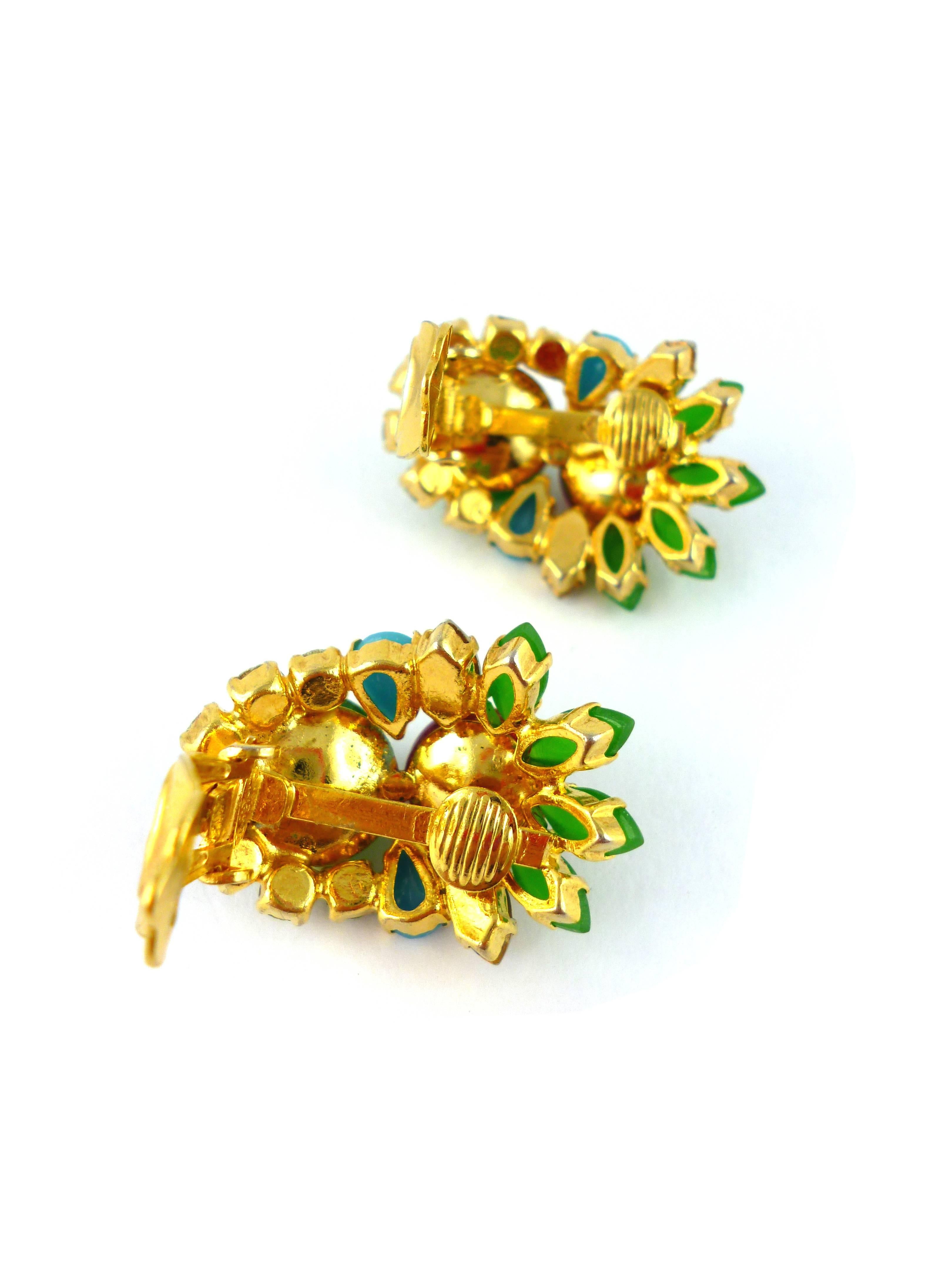 Christian Dior Vintage 1967 Mughal Inspired Clip On Earrings 2