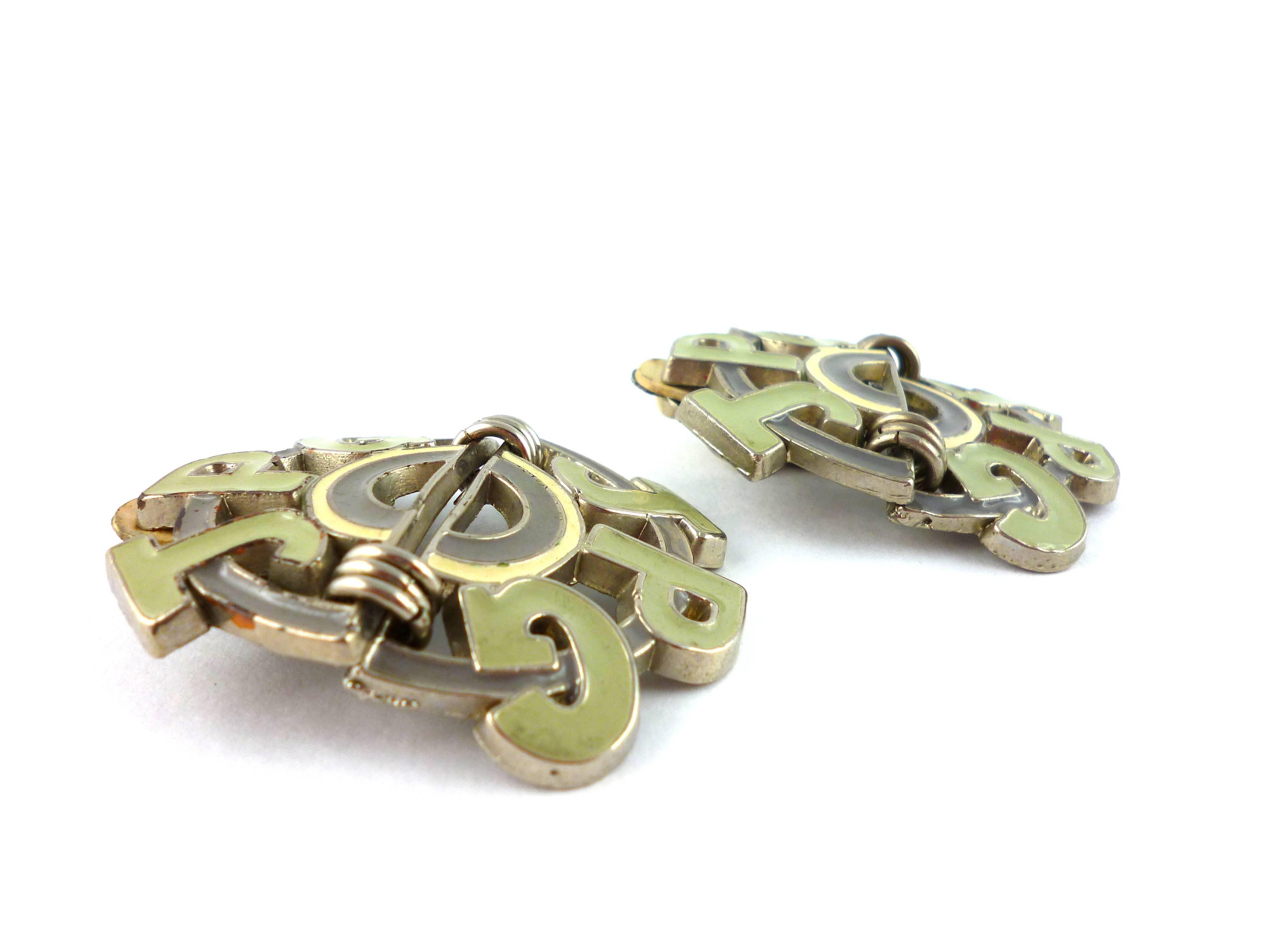 Jean Paul Gaultier Vintage Oversized Signature Clip-On Earrings In Good Condition For Sale In Nice, FR